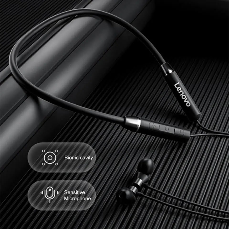 lenovo he05x neckband with a special feature of sensitive microphone 