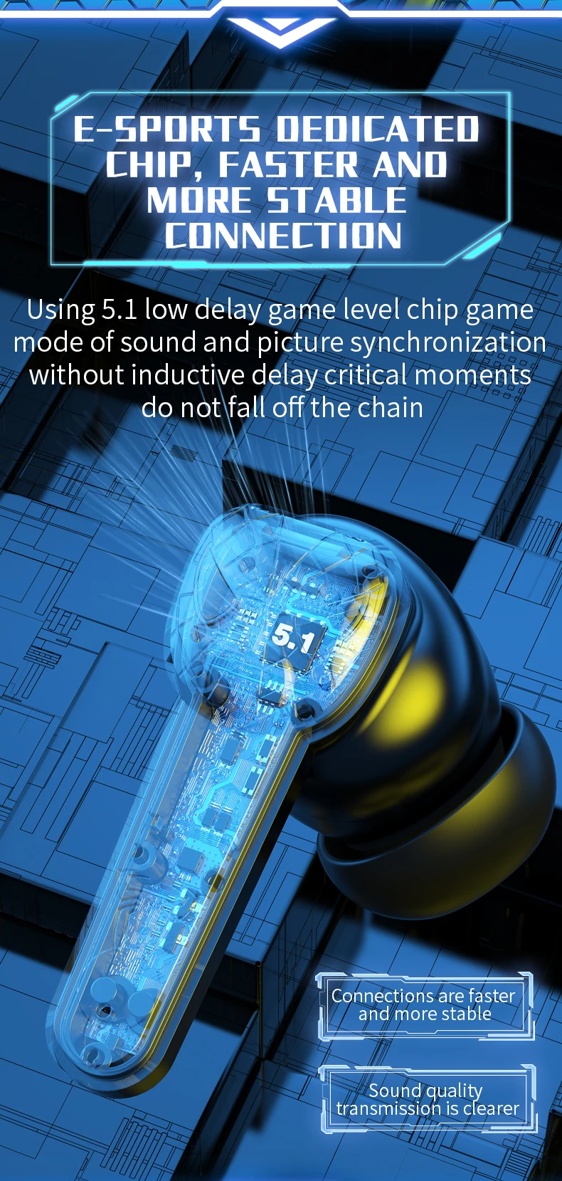 Easy connectivity and stable tg10 earbuds