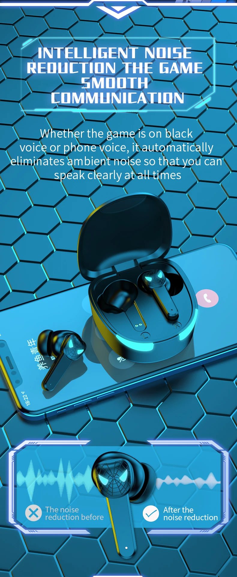 Experience noise reduction and smooth communication with tg10 wireless earbuds