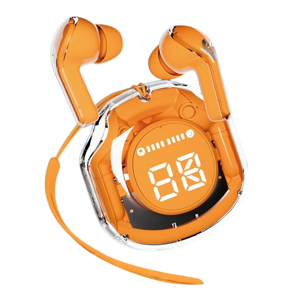 Orange colour air 39 transparent earbuds 