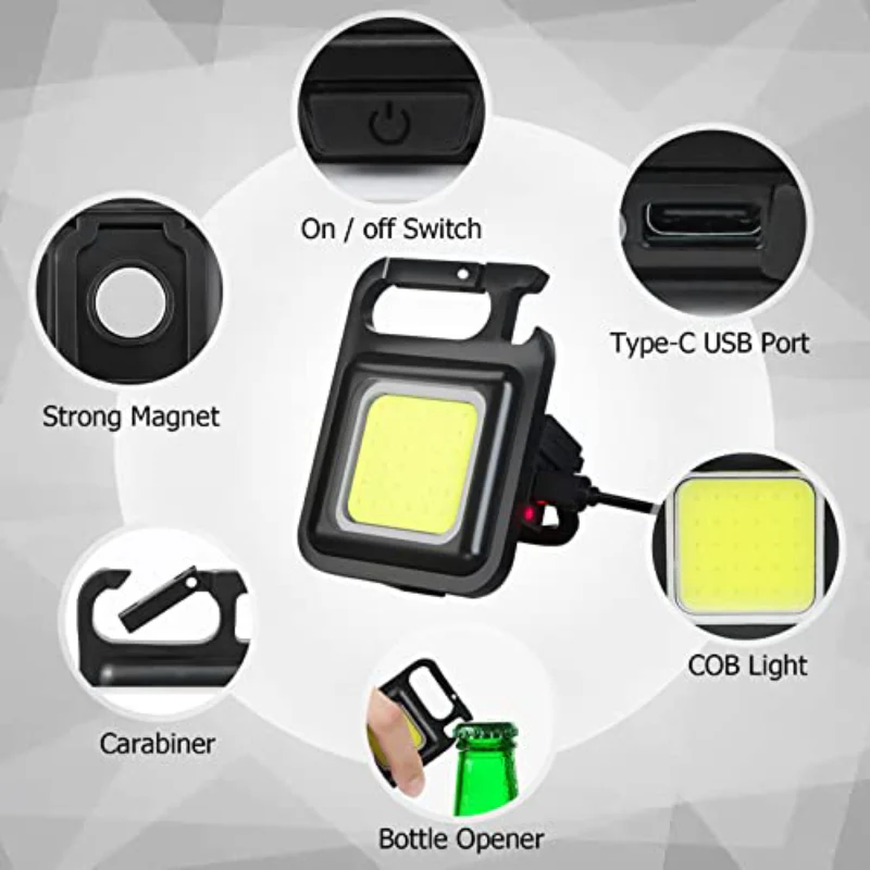 Small Size Magnetic Keychain Light for Work