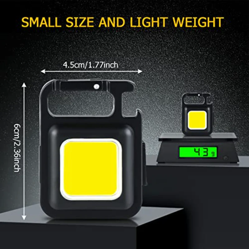 Portable rechargeable keychain light dimension